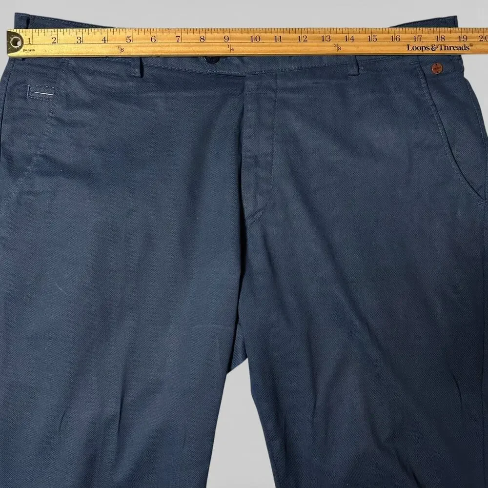 Meyer Bonn Pants Mens Size 37x30 (97/86) Blue Stretch Chino Casual